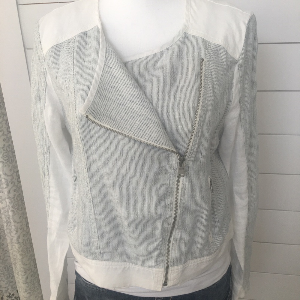 Linen moto jacket